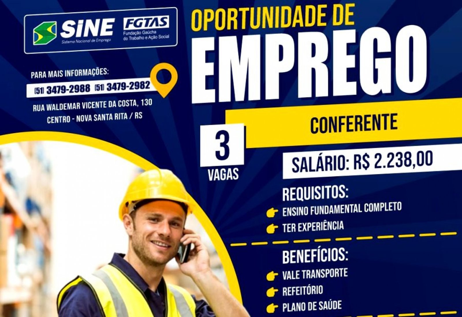 120 vagas de empregos abertas na cidade