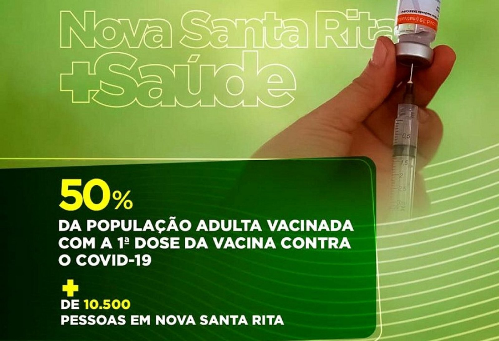 Covid-19: 50 por cento da população adulta de Nova Santa Rita foi vacinada com a primeira dose