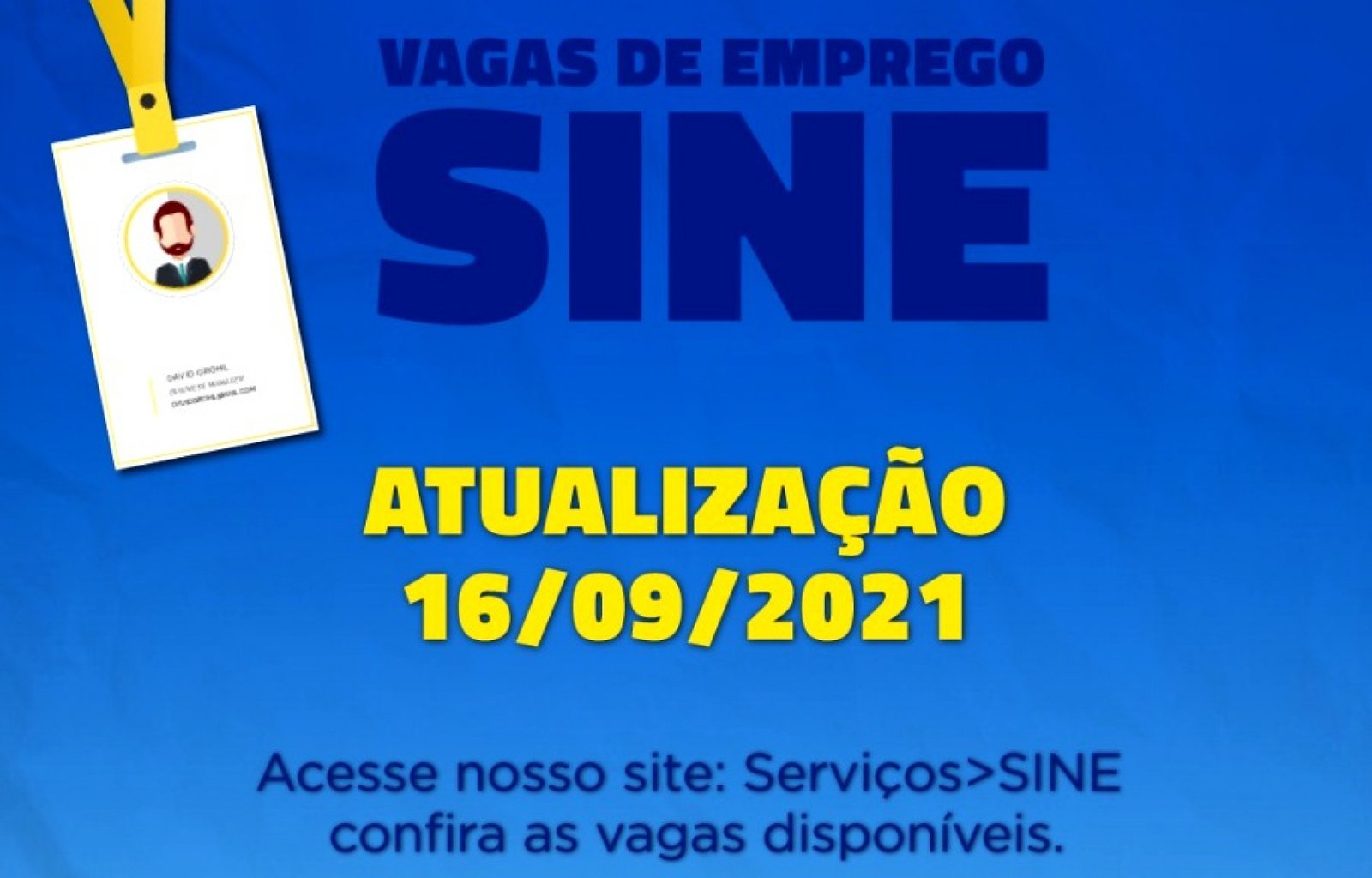 Sine do município divulga novas vagas de empregos